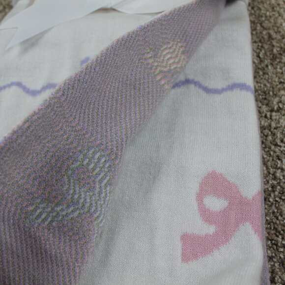 Bonbini NY Bow Heart Tulip Baby Blanket Infant Girls Pink Purple Rayon Blend NWT - Picture 5 of 8